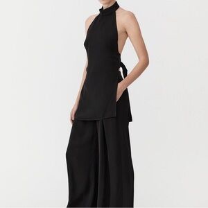 St. Agni Black Halter Top